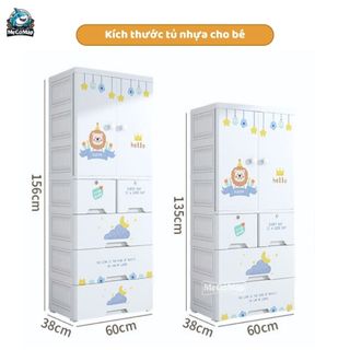 Tủ Quần Áo Nhựa Cho Bé Có Bánh Xe, Tủ Quần Áo Trẻ Em Nhiều Tầng Có Ngăn Treo, Chất Liệu Bền Bỉ, Mới Nhất 2026