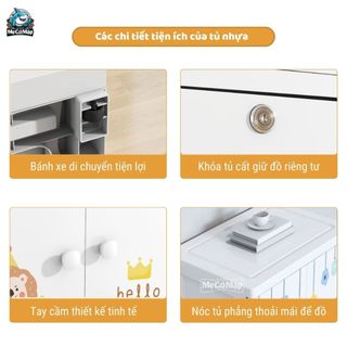 Tủ Quần Áo Nhựa Cho Bé Có Bánh Xe, Tủ Quần Áo Trẻ Em Nhiều Tầng Có Ngăn Treo, Chất Liệu Bền Bỉ, Mới Nhất 2026