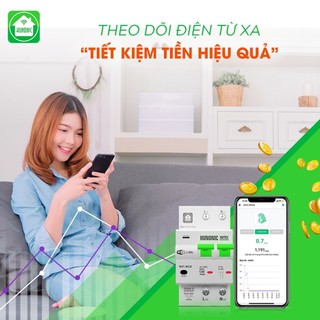 Aptomat Hunonic Notec, Aptomat Theo Dõi Tiền Điện Hàng Tháng, Điều Khiển Từ Xa Qua Điện Thoại