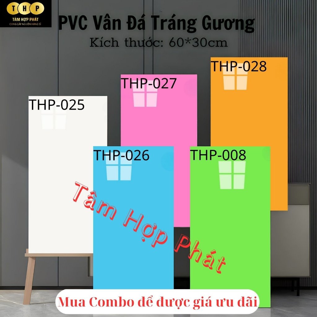 Combo 10 tấm Xốp dán tường THP màu trơn pastel PVC phủ bóng , sẵn keo ...