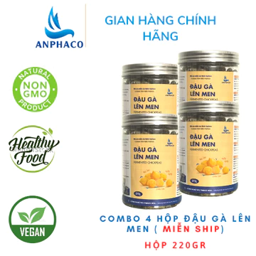 Combo 4 hộp Natto đậu gà lên men kiểu Nhật Anphaco hộp 220g sấy thăng hoa