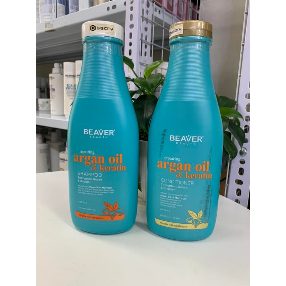 DẦU GỘI XẢ BEAVER ARGAN 730ML