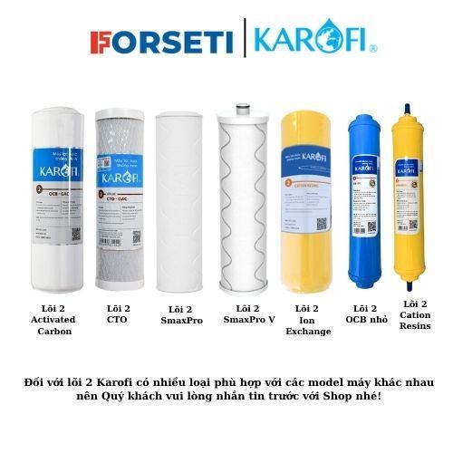 Lõi Lọc Nước Số 2 LIVOTEC KAROFI Actiaved Carbon Công Nghệ Vi Lọc Tiên Tiến Dùng Cho Máy Có 3 Cốc Lọc 10 inch