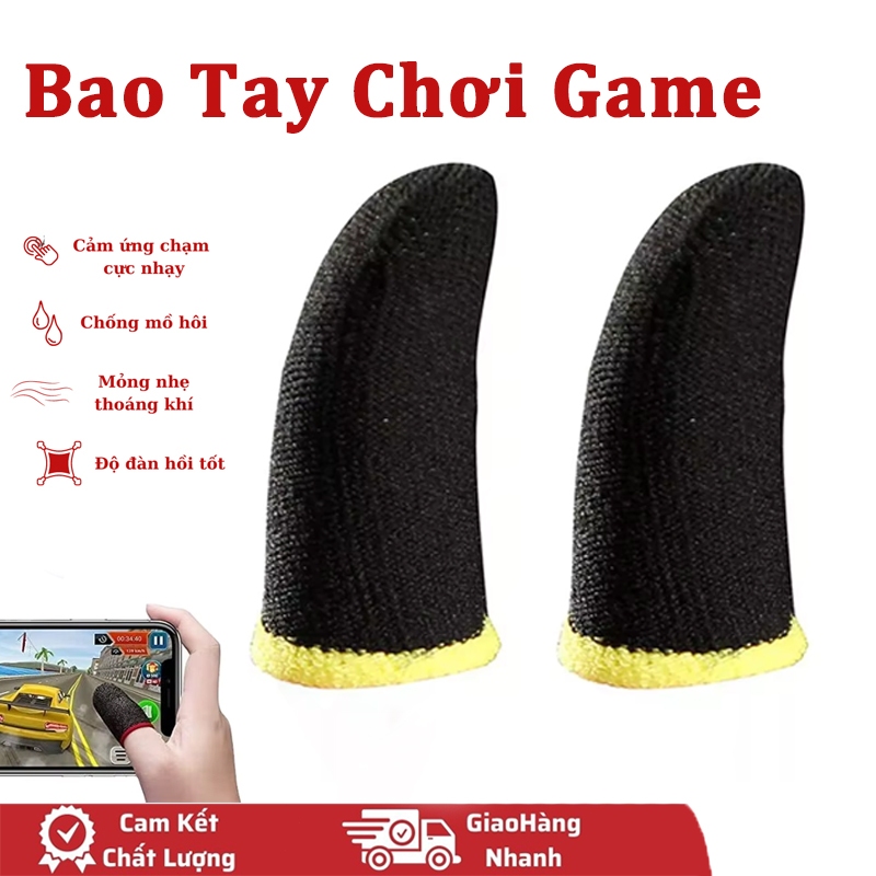 Bao Tay Chơi Game 2PCS Free Fire, Pubg, Liên Quân Găng tay chơi Chống Mồ Hôi, Siêu Nhạy, Co Giãn Cực Tốt Bằng Sợi Carbon