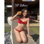 Bikini thiết kế bikini 2 mảnh đỏ bông hoa gắn ngực ( sẵn hàng -che tên)