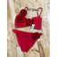 Bikini thiết kế bikini 2 mảnh đỏ bông hoa gắn ngực ( sẵn hàng -che tên)