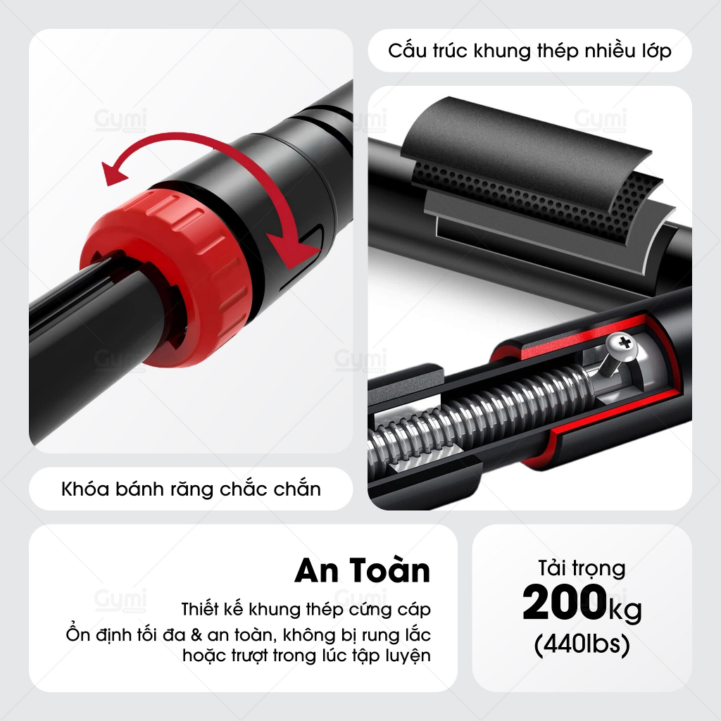 Thanh Xà Đơn Gắn Cửa Đa Năng, Điều Chỉnh Được, Chịu Tải 200KG - Dụng Cụ Tập Luyện Tại Nhà - XaDon