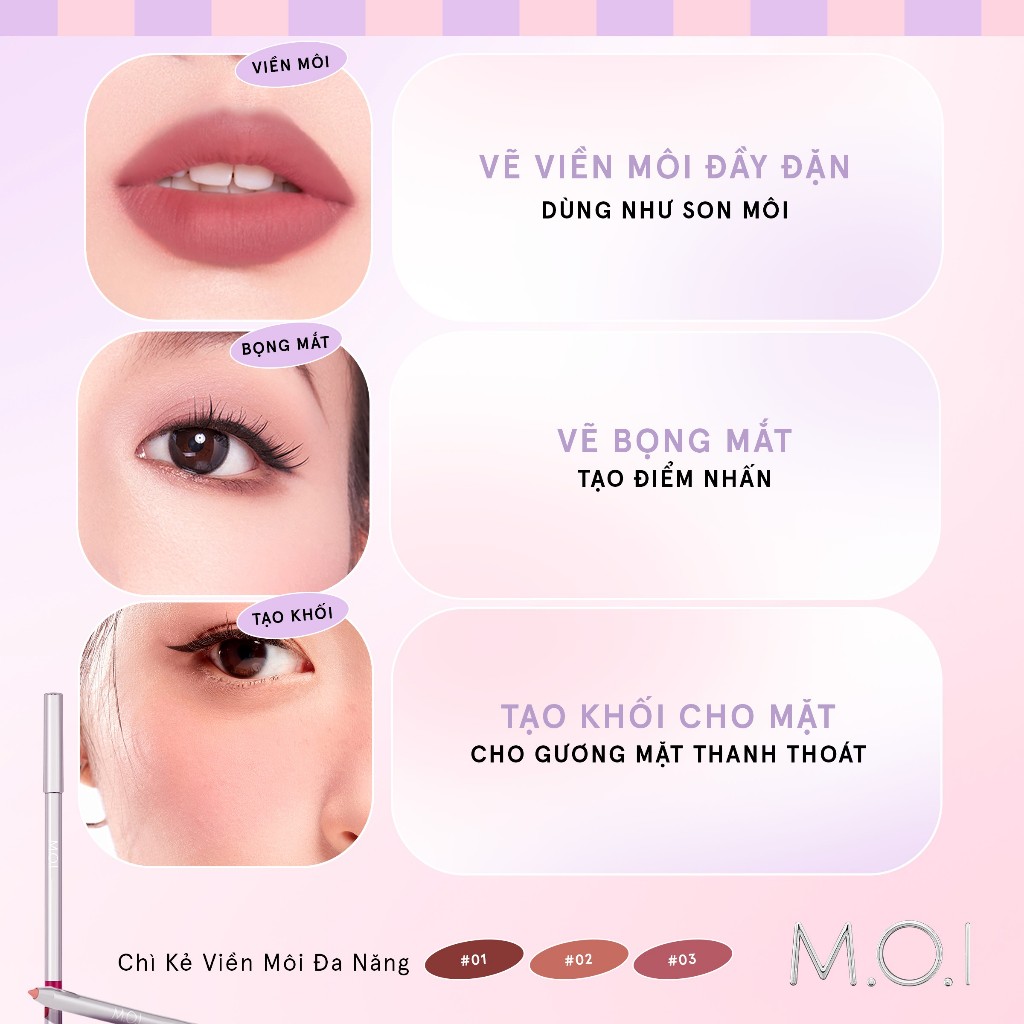Ảnh CHÌ KẺ VIỀN MÔI ĐA NĂNG M.O.I - Perfect Shape Lip Liner (HSD: 10/10/2025) 1