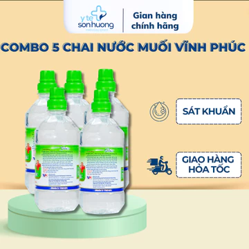 {Combo 5 chai}Nước muối sinh lý,Nước muối súc miệng Natri Clorid 0.9% - 1000ml