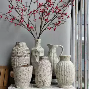 lọ hoa gốm mộc men san hô cho ce yêu thích mộc mạc, đơn giản mà tôn hoa gốm Bát Tràng cao cấp