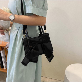 Túi xách nữ Mini 2 Quai Đính Nơ túi đeo vai da PU gắn nơ vải kiểu dáng đơn giản thời trang cho nữ TDC240