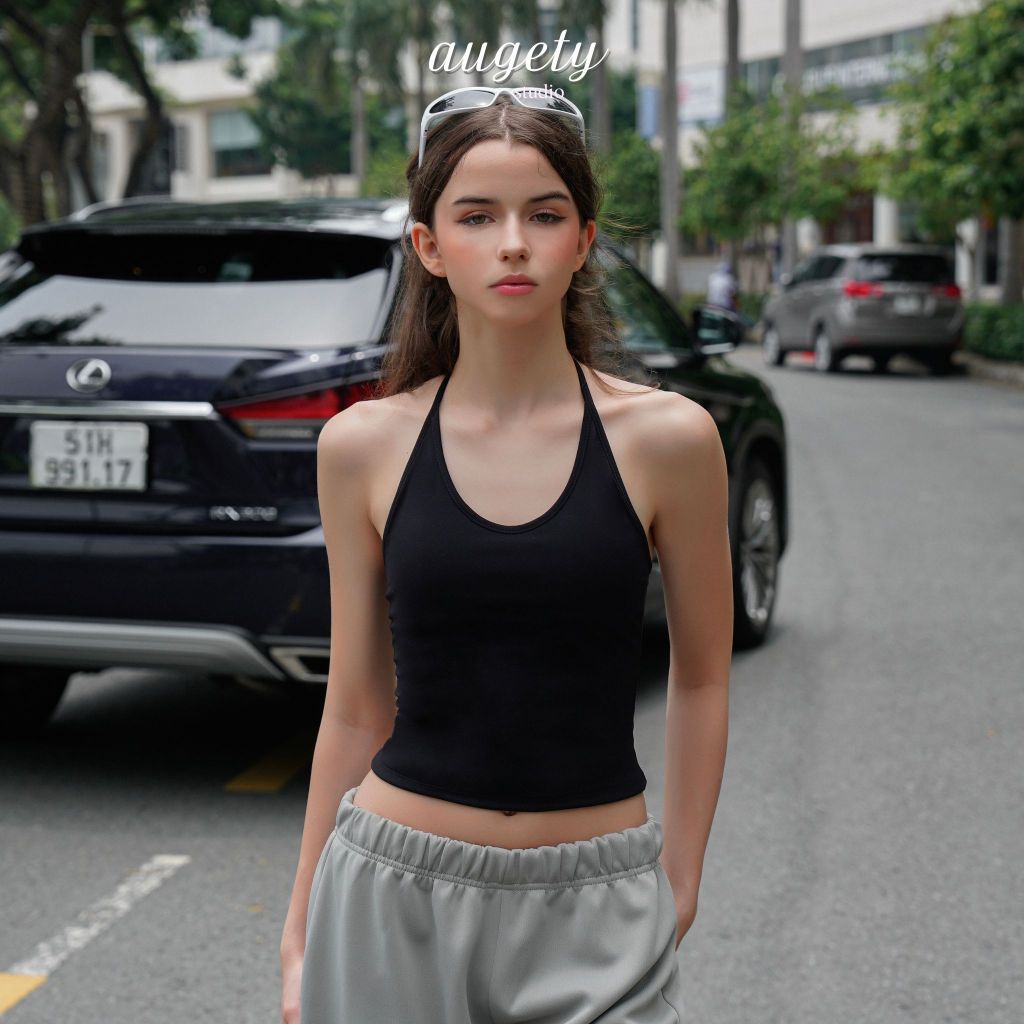 Áo Yếm Croptop Cột Nơ Cổ Có Mút Augety Studio ADISON HALTER Top
