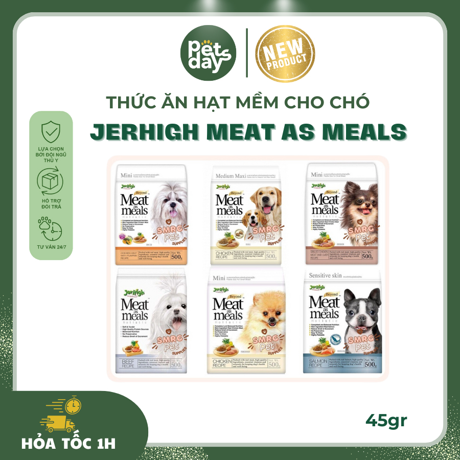 Thức ăn hạt mềm Jerhigh Meat as meals dành cho chó - Hạt mềm Meat as ...