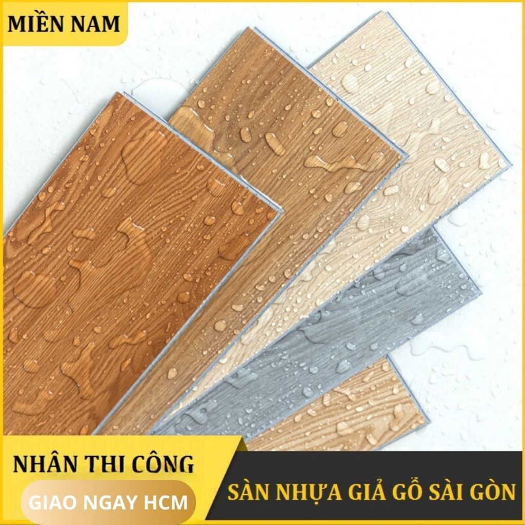 (Giao ngay) Sàn Nhựa Giả Vân Gỗ Sẵn Keo Màu Xám Hot Hit, Giá Tại Kho