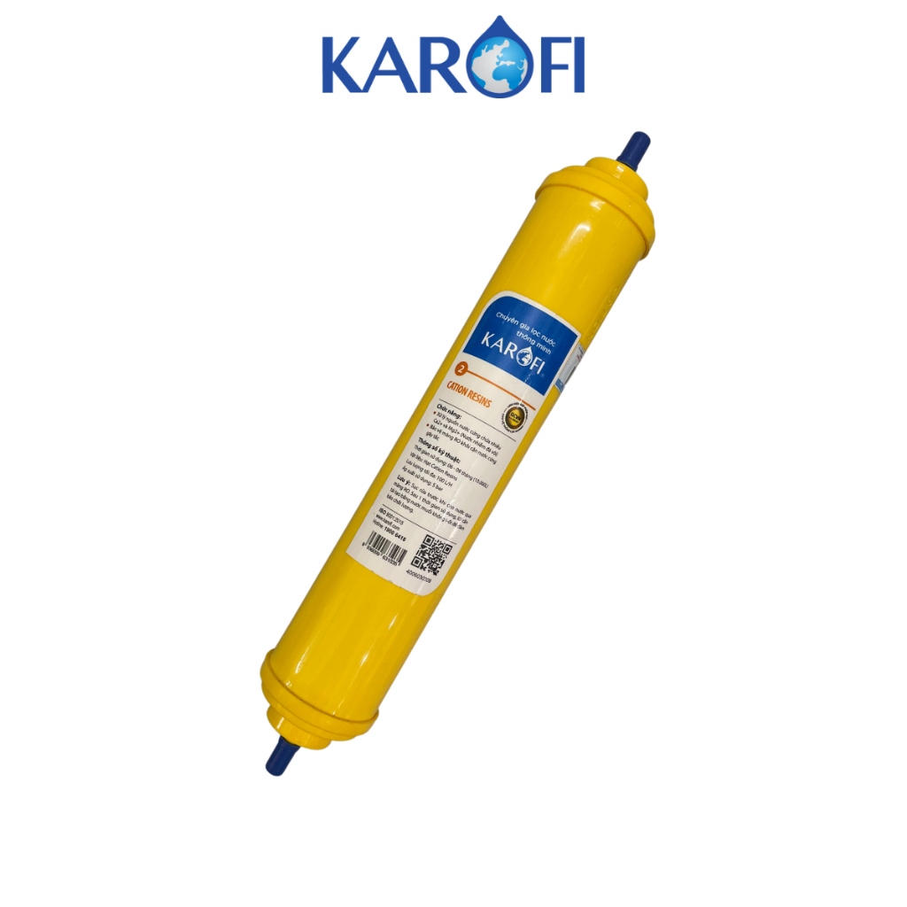 Lõi Số 2 Cation Resins Karofi Xử Lý Nguồn Nước Nứng Nhứa Nhiều Ca2+ và Mg2+ (Nước nhiễm đá vôi)- Hàng Chính Hãng