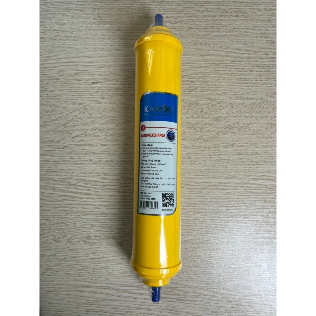 Lõi Số 2 Cation Resins Karofi Xử Lý Nguồn Nước Nứng Nhứa Nhiều Ca2+ và Mg2+ (Nước nhiễm đá vôi)- Hàng Chính Hãng
