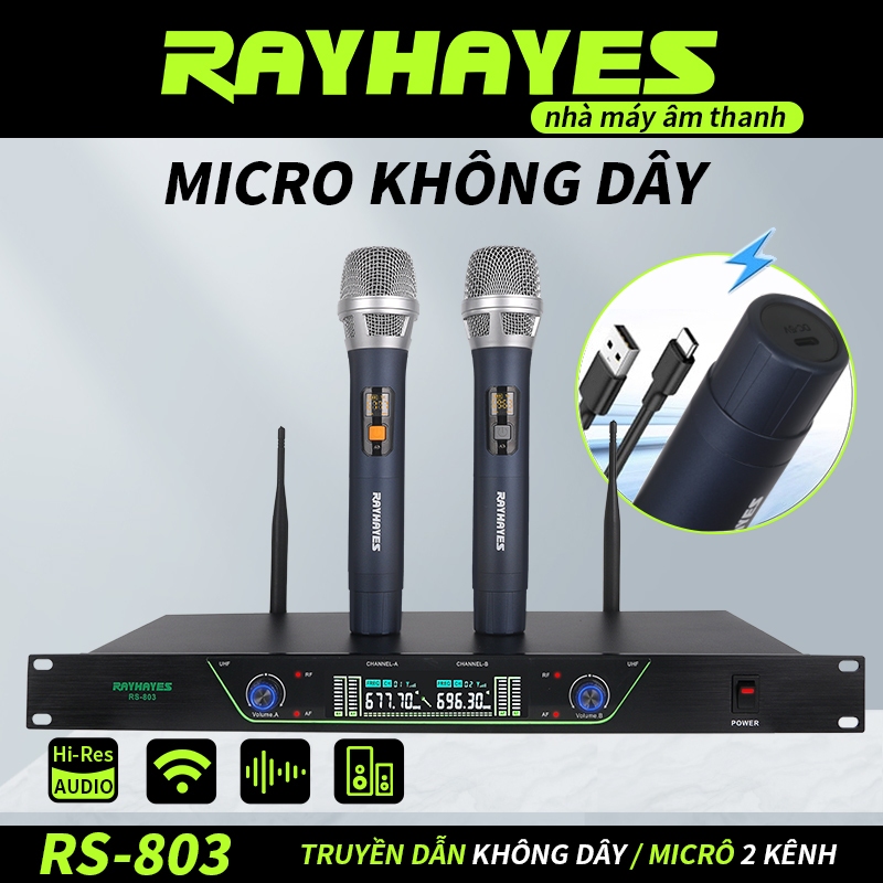 RAYHAYES Micro Không Dây UHF Sạc Micro Hạng Nặng Từ Xa 200 Mét Receptio ...