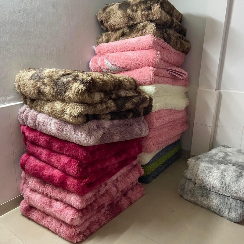 Thảm lông trải chân giường - Thảm lông loang hàng loại 1 - thảm lông decor