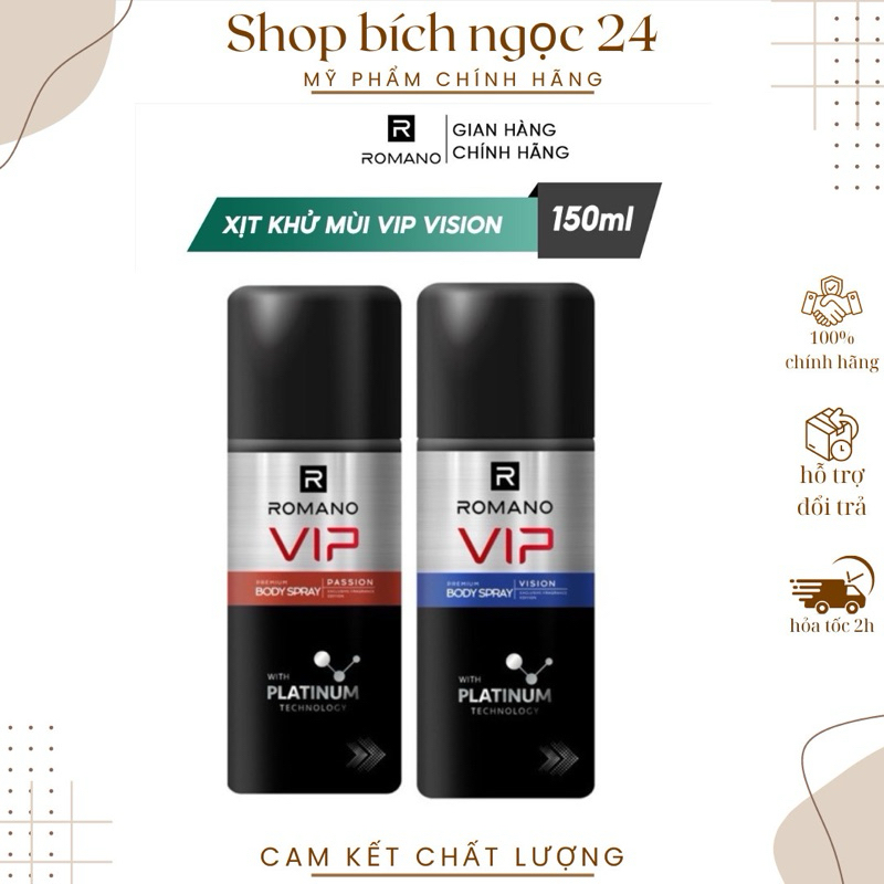 Xịt Khử Mùi Romano Vip Chai 150ML
