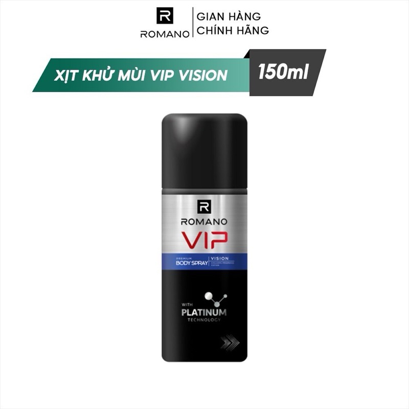 Xịt Khử Mùi Romano Vip Chai 150ML
