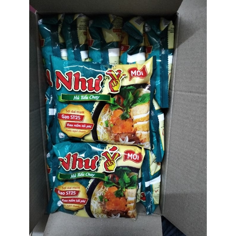 Thùng 30 gói Hủ Tiếu Chay Như Ý cải tiến mới với gạo ST25 và Rau nấm tỏi phi