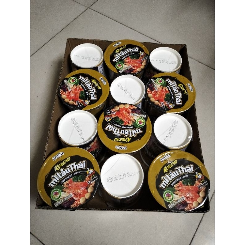 (Free ship) Thùng 24 ly Mì KORENO Lẩu Thái hương vị chua cay - chuẩn vị mì cay 7 cấp độ