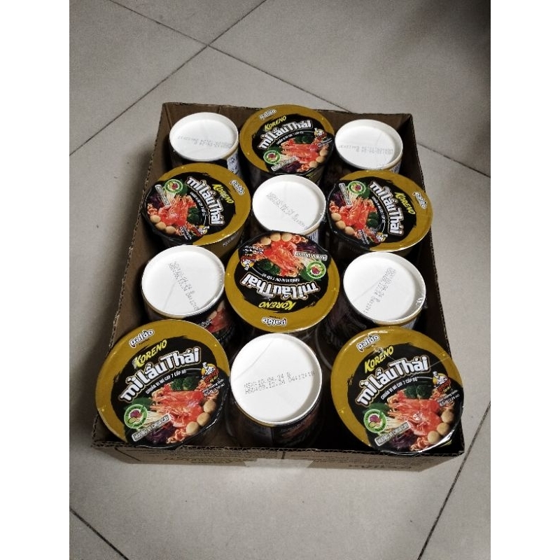 (Free ship) Thùng 24 ly Mì KORENO Lẩu Thái hương vị chua cay - chuẩn vị mì cay 7 cấp độ