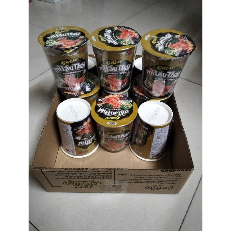 (Free ship) Thùng 24 ly Mì KORENO Lẩu Thái hương vị chua cay - chuẩn vị mì cay 7 cấp độ