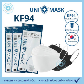 Khẩu trang KF94 UNI MASK 4 lớp kháng khuẩn, kiểu dáng 4D Hàn Quốc hàng chính hãng chống bụi mịn