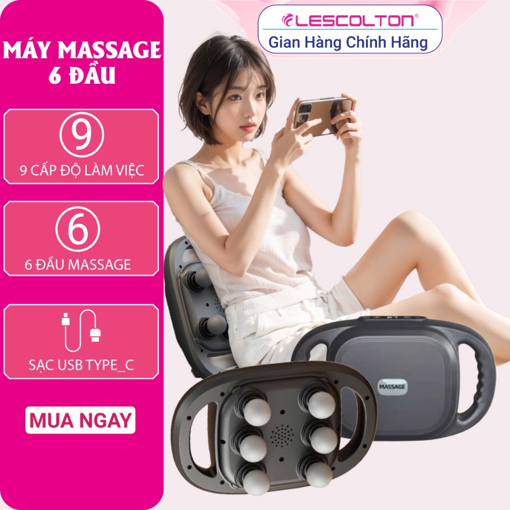 Ảnh Máy massage cầm tay 6 đầu 9 cấp độ Lescolton T SPORT mát xa toàn thân tay đấm lưng giảm đau cơ ( BẢO HÀNH 12 THÁNG ) 1