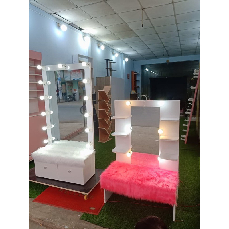 Thảm lông trải bàn trang điểm màu hồng kitty - Thảm lông chụp hình - Thảm lông decor nhà cửa
