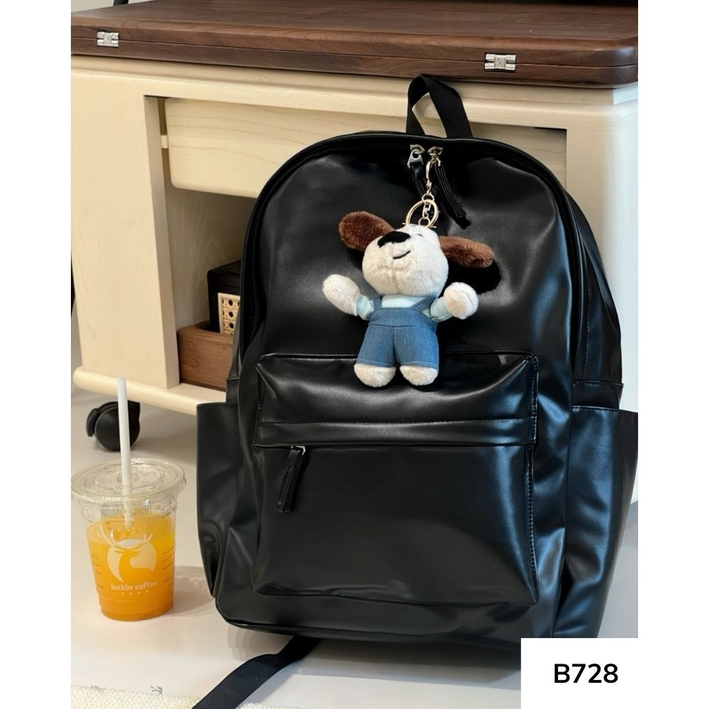 Balo đi học chất liệu da PU nhiều ngăn ulzzang chống nước thời trang phong cách basic hàn quôc B728 gagastore