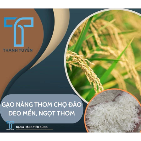 Gạo Nàng Thơm Chợ Đào Dẻo Mềm Ngọt Thơm Bao 5Kg