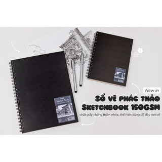KLONG 🐻🏡 Sổ vẽ phác thảo Sketch Book A5/m giấy trơn / giấy vân 150gsm / 300gsm / 320gsm; MS: 762 - 788 - 785 - 780 - 770