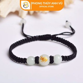 Vòng tết chỉ may mắn - vòng tay tuổi mão chất liệu chỉ mix đá mã não - có khai quang điểm nhãn