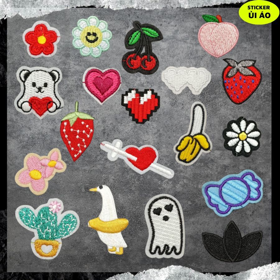 Sticker ủi áo cao cấp, miếng dán quần áo dùng làm Patch ủi, miếng vá ...