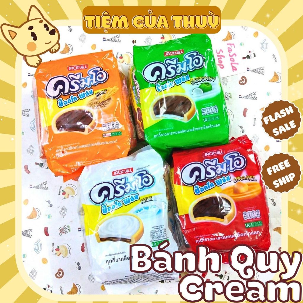 Bánh Quy CREAM O Thái Lan Choco Plus JACK&JILL 24 Gói, Nhân Socola ...