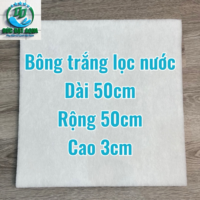 Bông lọc nước trắng size 50x50x3cm vật liệu lọc bể cá loại dày tốt k tạp chất