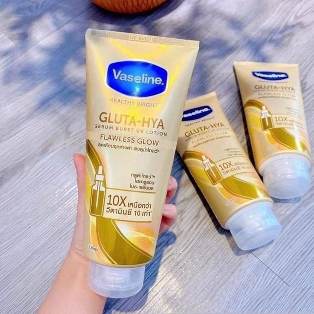 [Combo 1 tặng 1] Dưỡng Thể Vaseline Healthy Bright Gluta-hya 330mL TẶNG Dưỡng Thể Vaseline Ove
