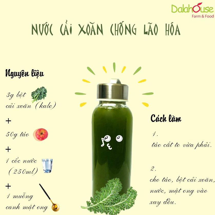Ảnh Bột cải xoăn kale sấy lạnh nguyên chất Dalahouse 60gr đạt tiêu chuẩn Châu Âu 2
