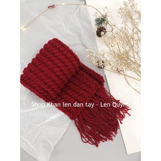 Khăn len đan tay vặn thừng 2 mặt giống nhau - Quà tặng handmade phù hợp cho cả nam và nữ - chất len Vĩnh Thịnh
