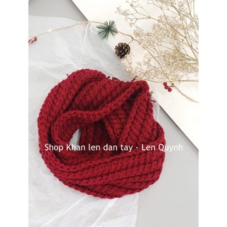 Khăn len đan tay vặn thừng 2 mặt giống nhau - Quà tặng handmade phù hợp cho cả nam và nữ - chất len Vĩnh Thịnh