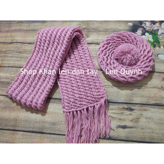 Khăn len đan tay vặn thừng 2 mặt giống nhau - Quà tặng handmade phù hợp cho cả nam và nữ - chất len Vĩnh Thịnh