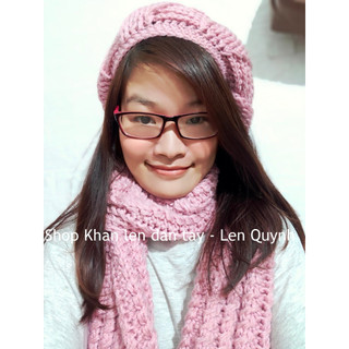Khăn len đan tay vặn thừng 2 mặt giống nhau - Quà tặng handmade phù hợp cho cả nam và nữ - chất len Vĩnh Thịnh