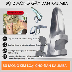 Bộ 2 móng gãy đàn kalimba giúp đỡ đau ngón tay TKL34 bằng kim loại điều chỉnh kích thước SIÊU BỀN AURORA MUSIC