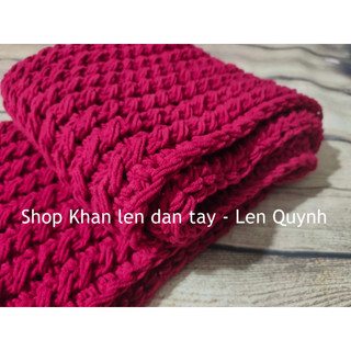 Khăn len đan tay, Khăn len handmade - kiểu đan vặn thừng 2 mặt độc đáo - quà tặng handmade - Chất len milk cotton