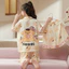 Đồ Bộ Bé Gái Pizama Chất Vải Lụa Cao Cấp Tay Bồng Cổ Sen_BM05