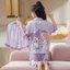 Đồ Bộ Bé Gái Pizama Chất Vải Lụa Cao Cấp Tay Bồng Cổ Sen_BM05