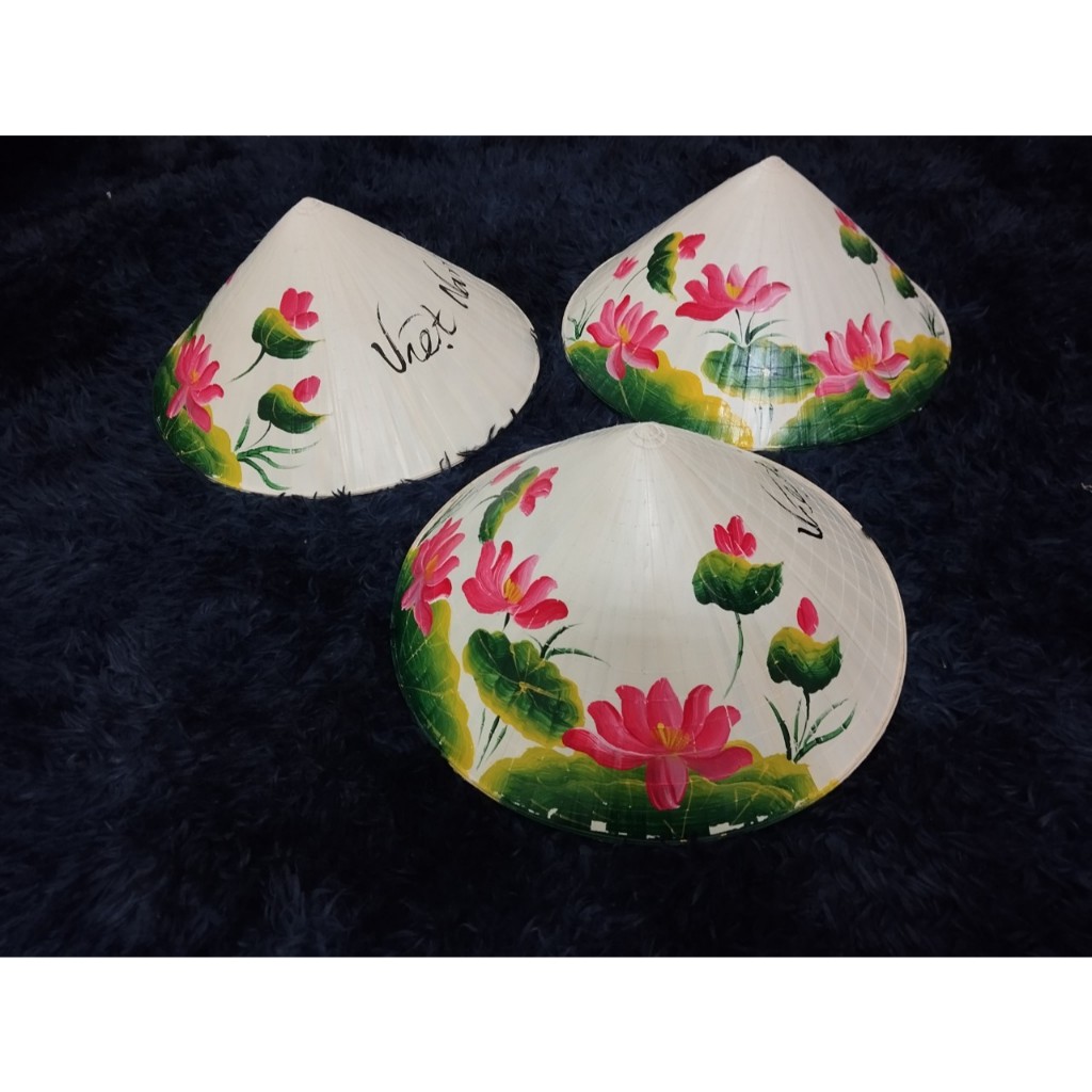 Nón Lá Vẽ Hoa, vẽ phong cảnh các loại siêu rẻ size 40cm (nón người lớn)