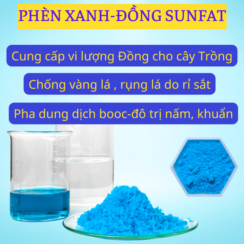 [Hàng Loại 1- Nhập Khẩu] Đồng Sunphat -500gr Phèn xanh, Phân vi lượng ...